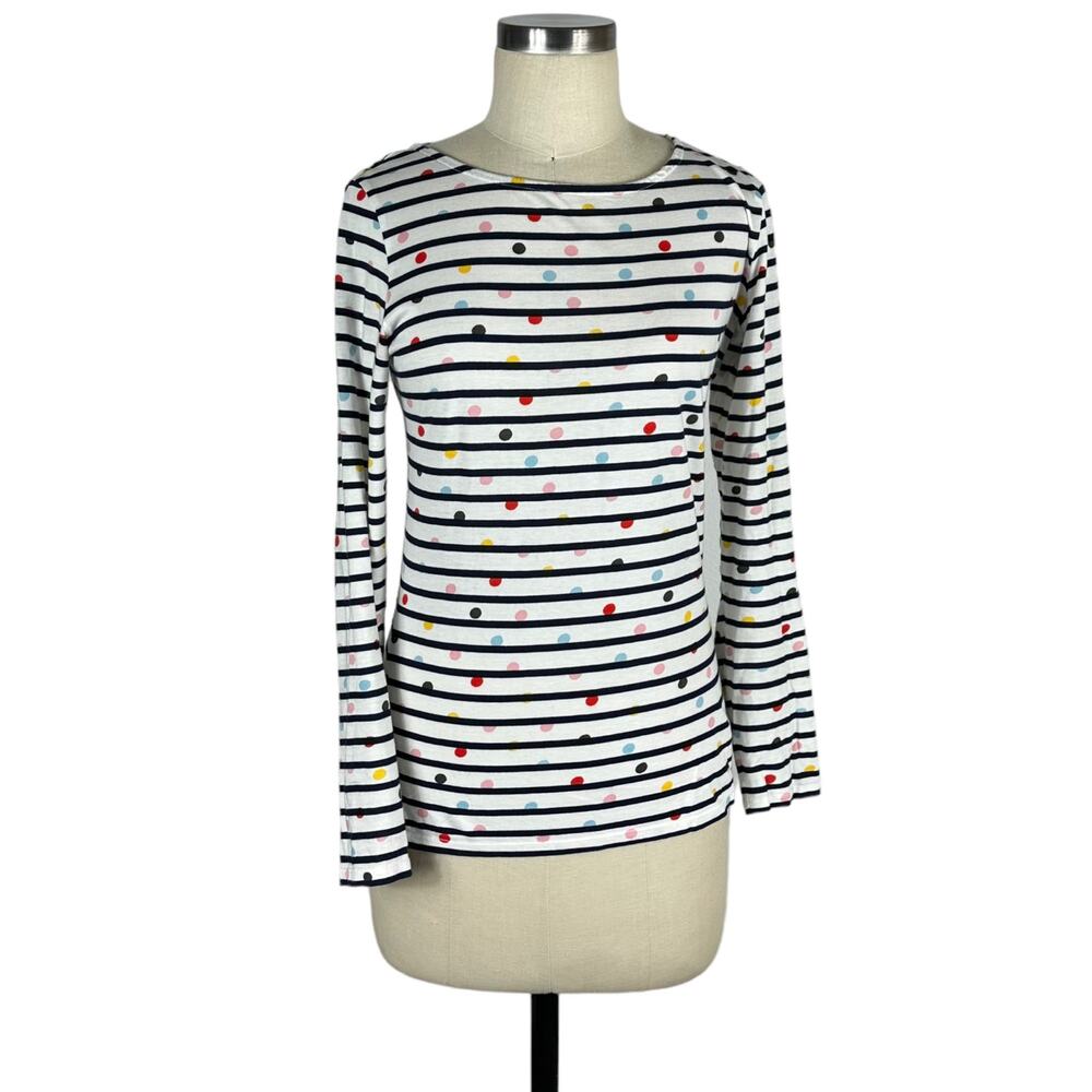 BODEN Stripes Ahead of The Res Blue White Striped Patterned Long Sleeve Size 2
